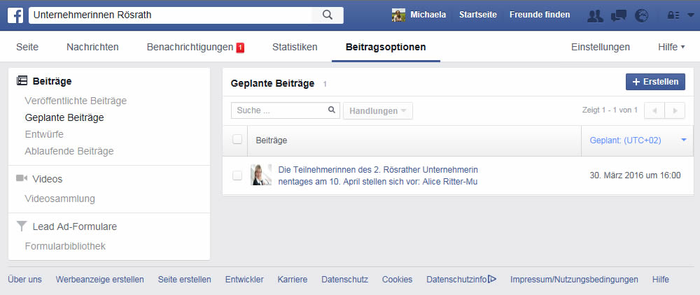 Facebook-Beiträge planen step 3